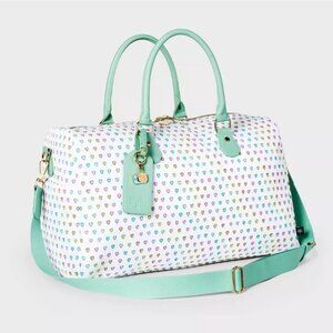NWT Disco Hearts Wave Softside Duffel Bag White/Teal - Roller Rabbit x Target